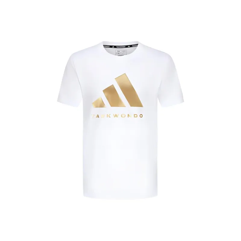 Adidas T Shirt Unisex White Gold-0