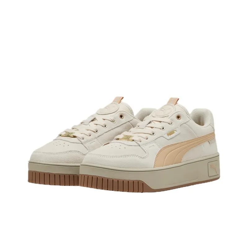 PUMA Carina Street Anti Slip Wear Resistant Low Top Skateboard Shoes Women's Beige-2