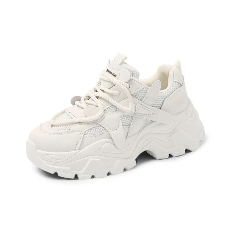 Budding Bear Height Increasing Wear-Resistant Lightweight Breathable Slip-Resistant Low-Top Chunky Sneakers Women's-22
