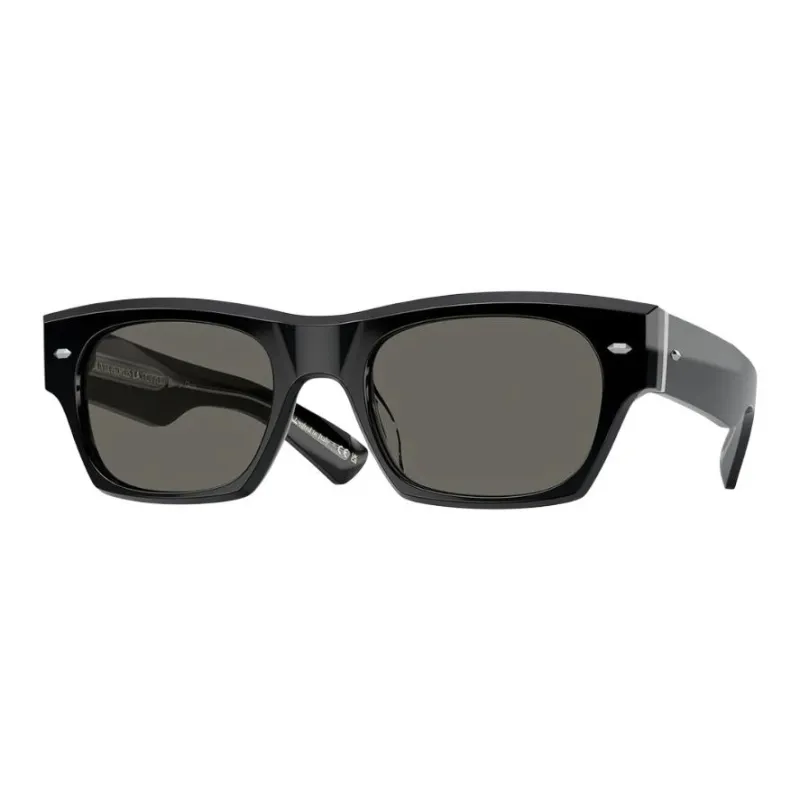 Oliver Peoples Plate Frame Irregular Shape Sunglasses Unisex Black-3