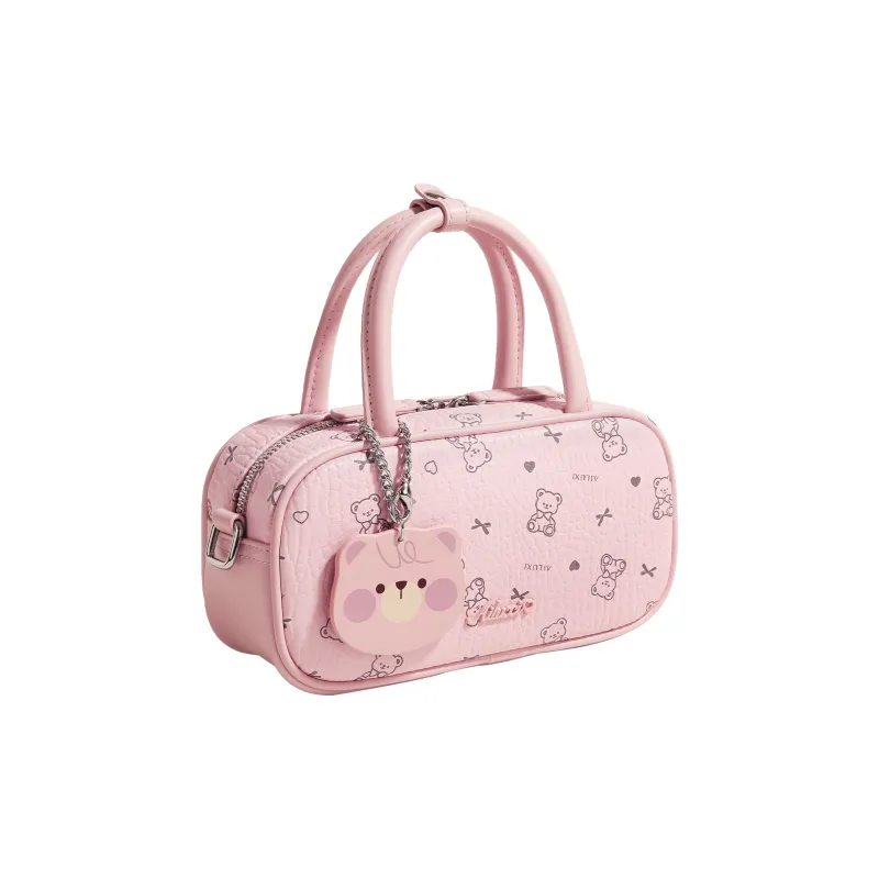 AILUXI Synthetic Leather One Shoulder Handbags Women's Cherry Blossom Pink-1