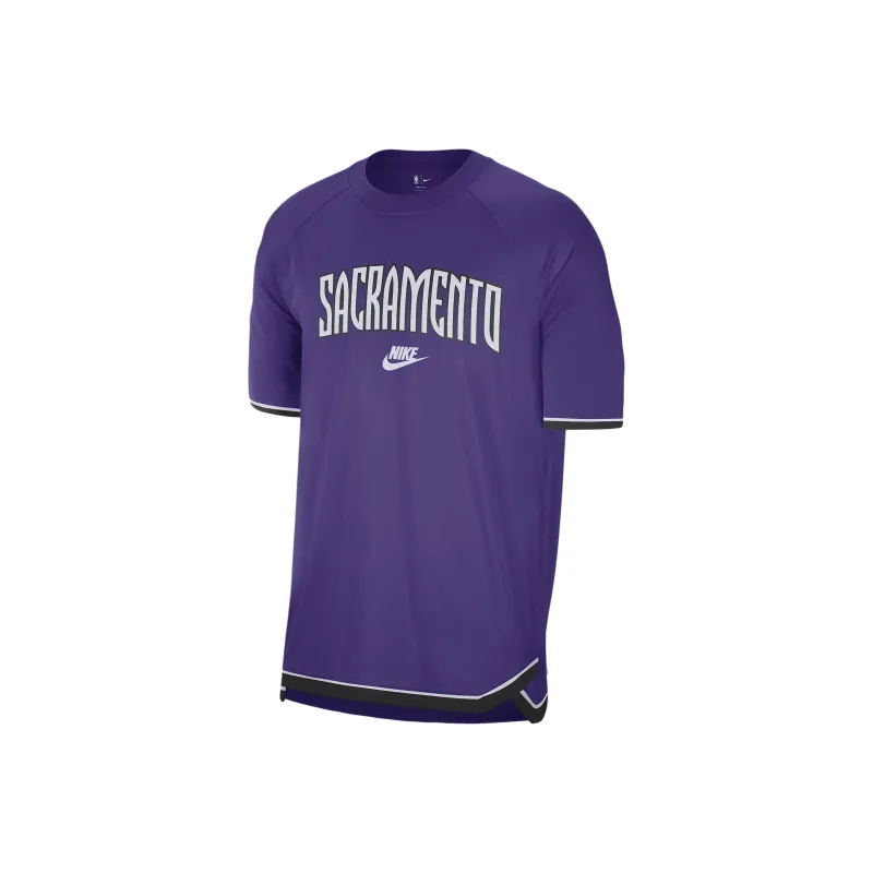 Nike Sacramento Kings Hardwood Classics Men's Nike Dri FIT Nba Short Sleeve Pregame Top-0