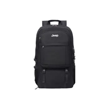 Jeep Nylon Fabric Travel Bag Backpack Men's Black