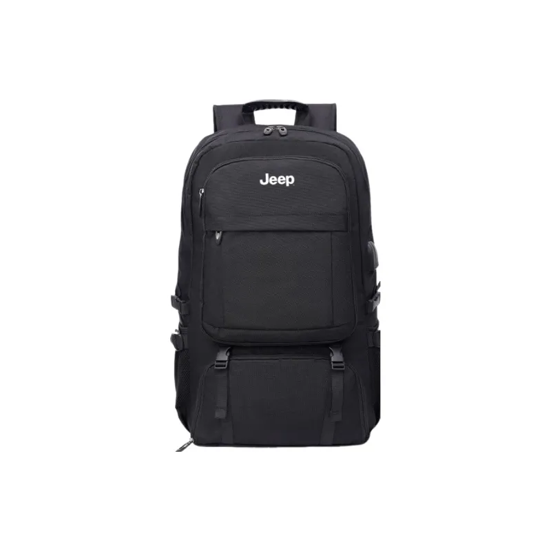 Jeep Nylon Fabric Travel Bag Backpack Men's Black-0