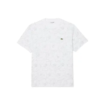 LACOSTE Floral print Cotton T shirt