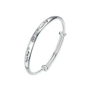 YINI Minimalist Style Solid Sterling Silver Bangle Fashion 999 Silver Bangles Women's