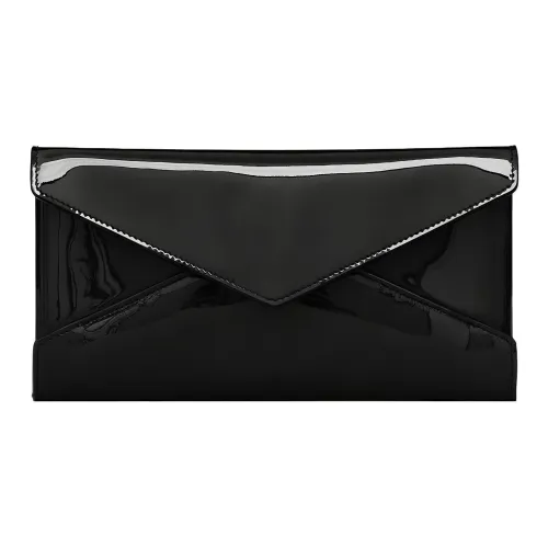 SAINT LAURENT Smooth Finish Leather Envelope Bag Clutches Regular Women's Black