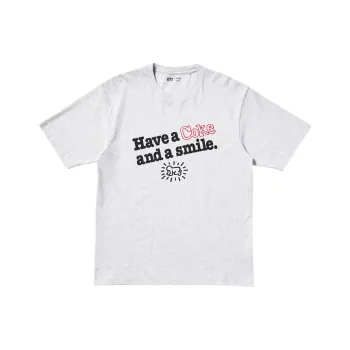 Coca cola X Keith Haring X UNIQLO Keith Haring X Coca Cola Collaboration T Shirts Unisex Gray
