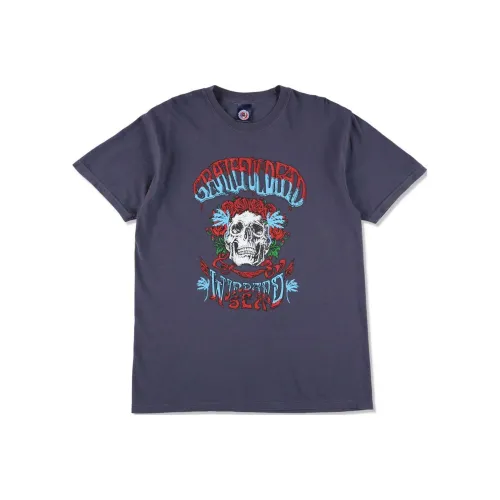 Thisisneverthat X Grateful Dead T Shirts Unisex Gray Blue SS25 Grateful Dead X WDS T-Shirt Unisex Marine Blue