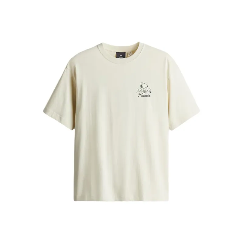 H&M T Shirts Men Light Beige-0
