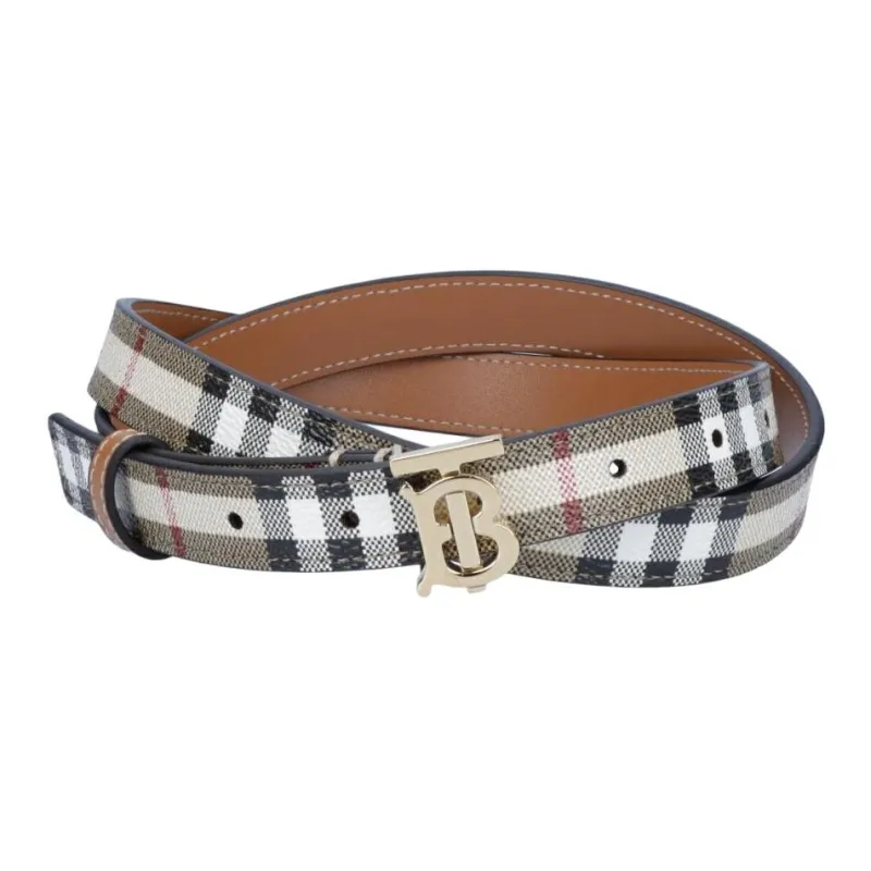 Burberry Polyurethane, Polyester, Cotton, Cow Leather Belts Women's White 2CM-0