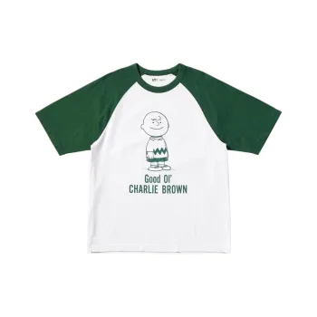 Peanuts X UNIQLO Peanuts Co brand T Shirts Men Dark Olive