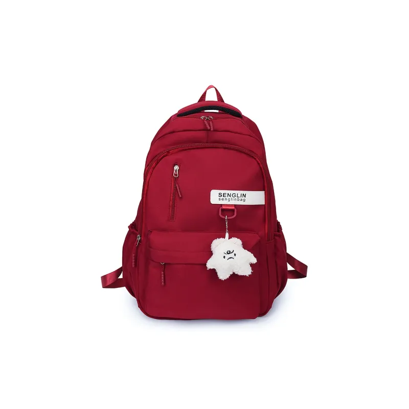 SEVENMOONS Nylon Backpack Regular Unisex Ecru/Black/Burgundy/Dark Khaki-8