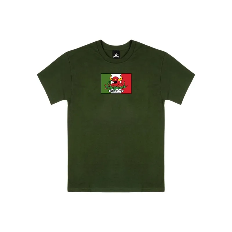 Toy Machine X Thrasher T-Shirts Unisex Green-0