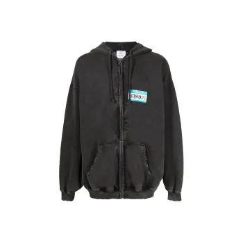 Vetements My Name Is Faded Zip Up Hoodie
