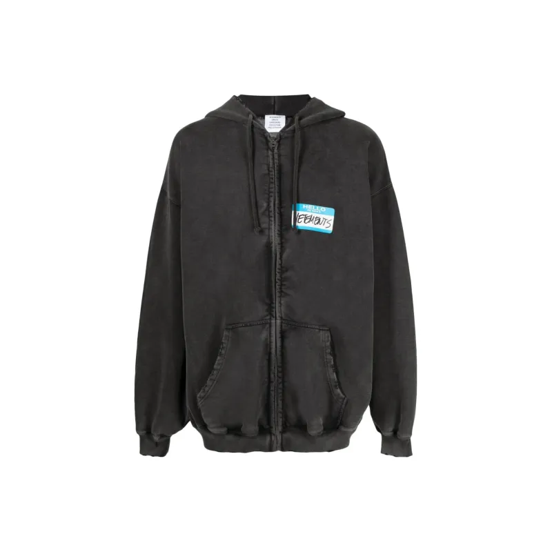 Vetements My Name Is Faded Zip Up Hoodie-0