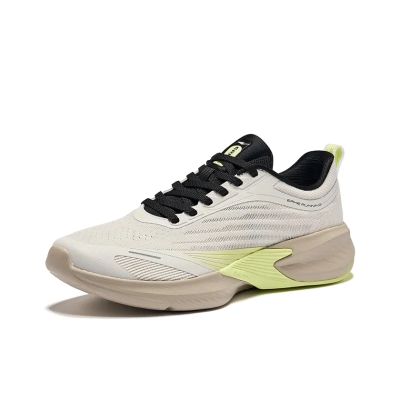 Erke Cushioning Breathable Low Top City Commute Running Shoes Men's Wild Gray Wheat Green-2