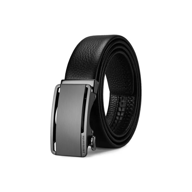PIERRE CARDIN Cow Leather Belts Men's Black 3.5cm-0