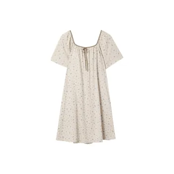 Aannsfam Nightgown Women's Cream Apricot Yellow