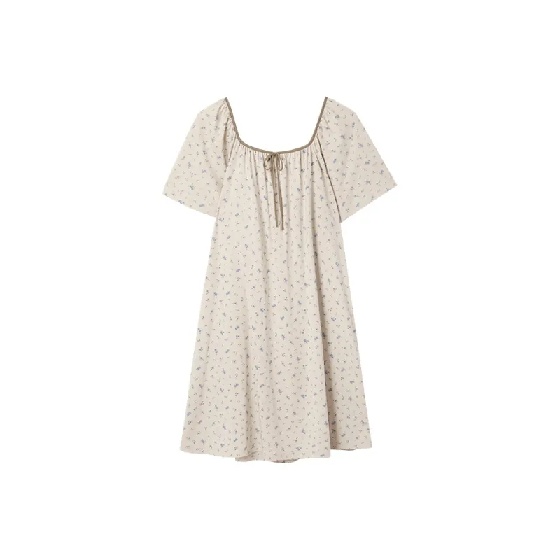 Aannsfam Nightgown Women's Cream Apricot Yellow-0