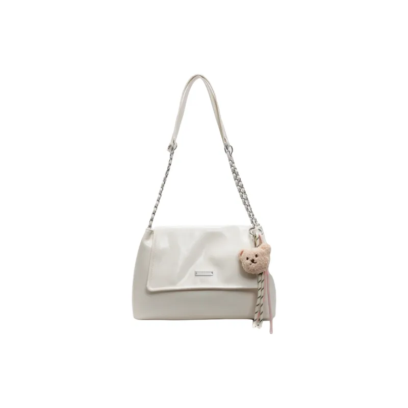 PINK·LAND Pu Shoulder Bag Women's Black/Ecru/Gray/Pink/Khaki-16