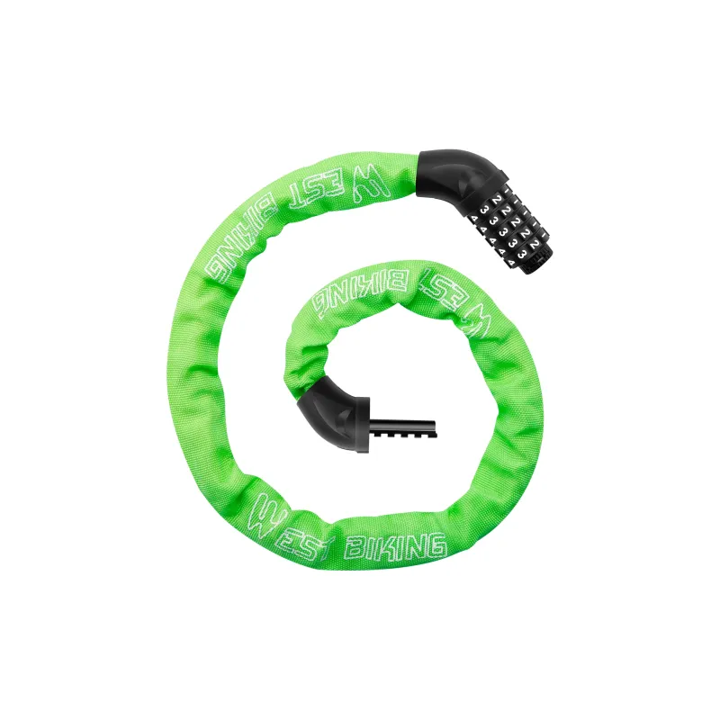 WEST BIKING Bicycle Locks Anti Pick Anti Rust Protective Adjustable Chain Lock-2