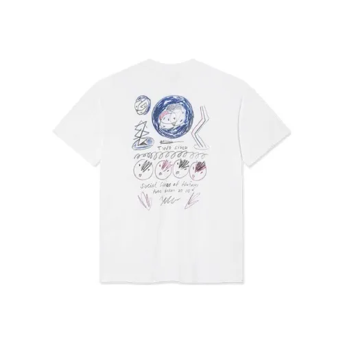 embroidered logo 3 4 sleeves pullover SS25 Social Side Tee T Shirt Men's White