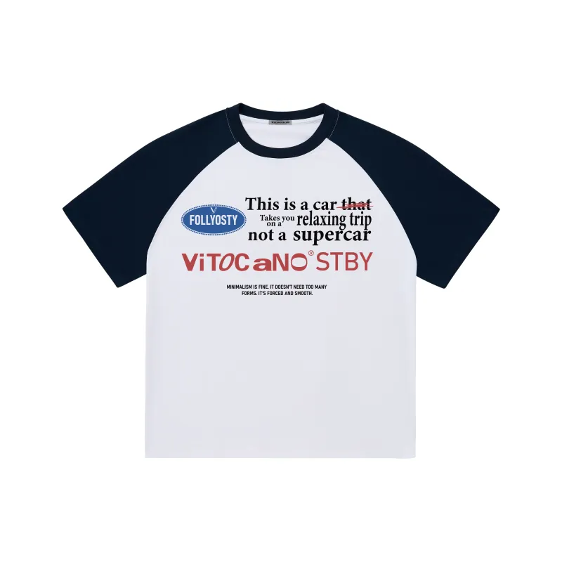 Vitocano T-Shirt Unisex White & Navy Blue-0