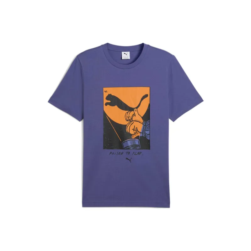 PUMA T Shirts Men Blue Purple-0