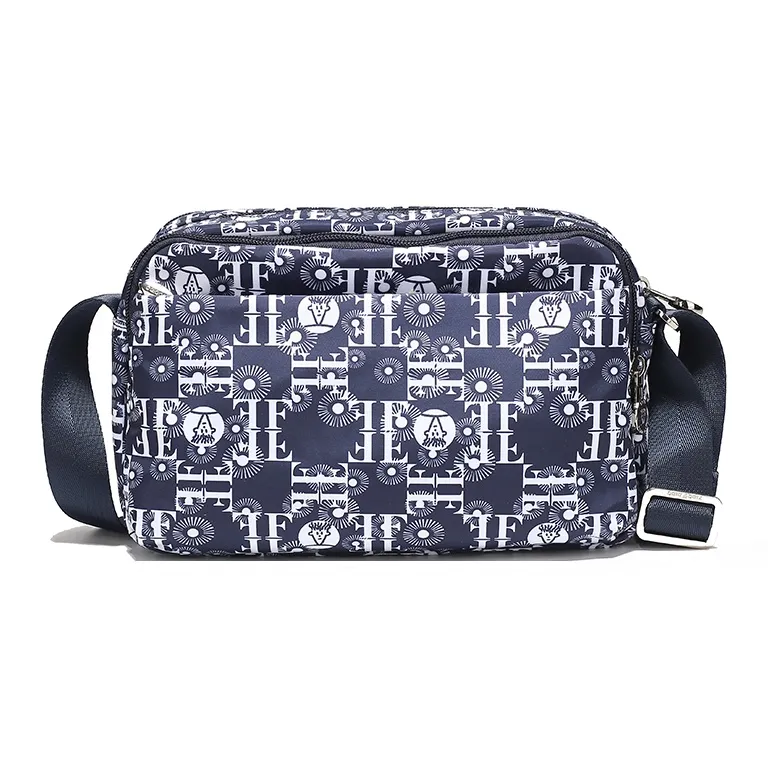 FIDO DIDO Oxford Crossbody Bag, Shoulder Bag Women's Ecru/Blue-5