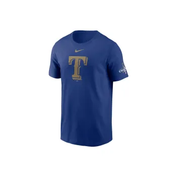 Nike MLB Collaboration 2023 World Series Champions Gold T-Shirt Texas Ranger Team Men's Royal Blue