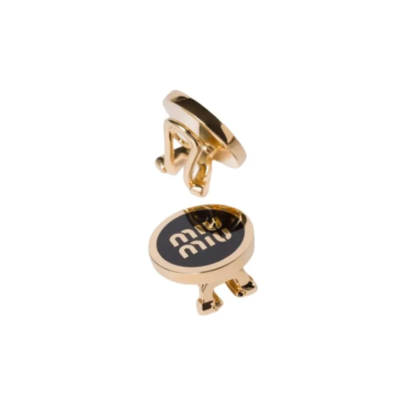 MIU MIU Enamel, Metal Clip On Earrings Women's Gold-1