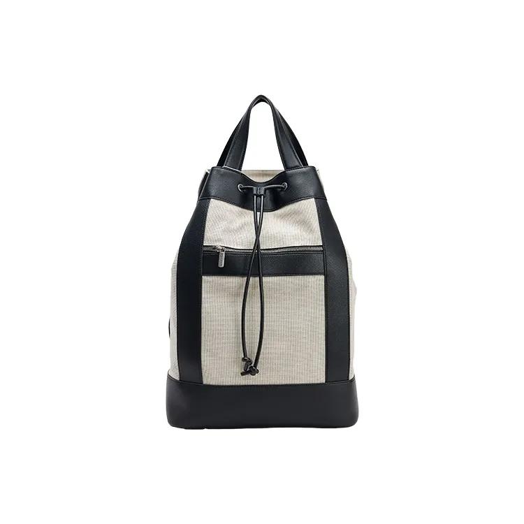 URBAN REVIVO Fabric Backpack Tubas Men's Ecru-0
