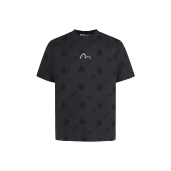 EVISU T Shirt Men's Charcoal Gray All Over