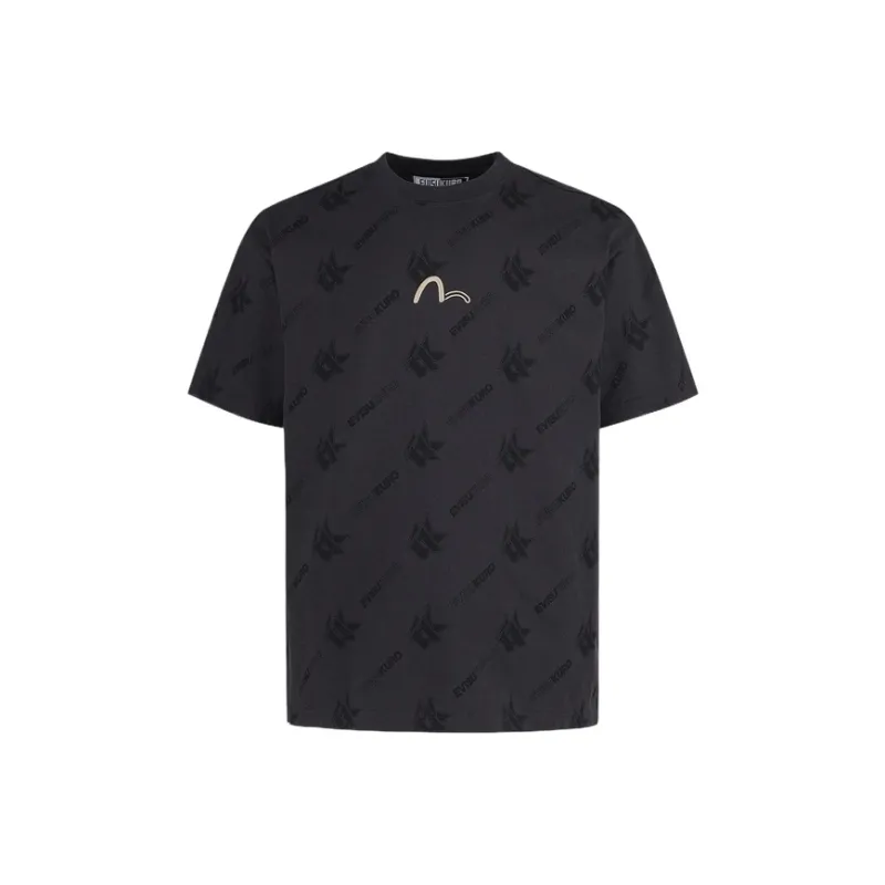 EVISU T-Shirt Men's Charcoal Gray All Over-0