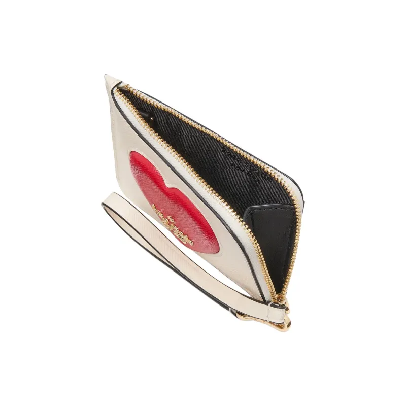 Kate Spade Cow Split Leather Wallet Coin Purse Women's White & Multicolor-2