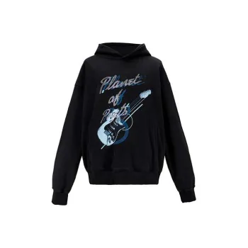 C2H4 Grunge Guitar Print Hoodie