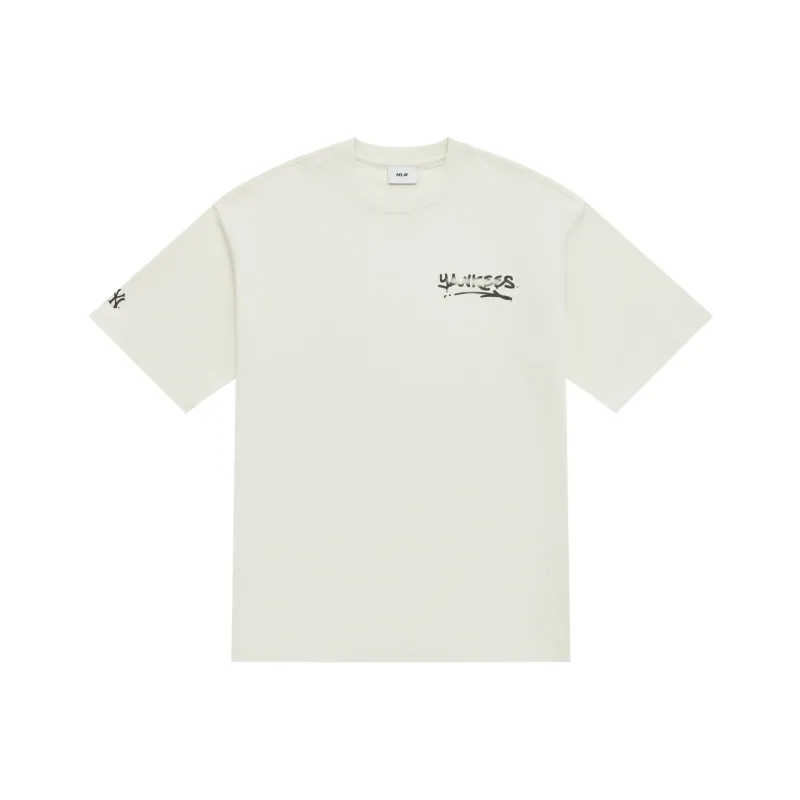 MLB New York Yankees Basic Collection SS25 T Shirt Unisex Deep Ivory-0