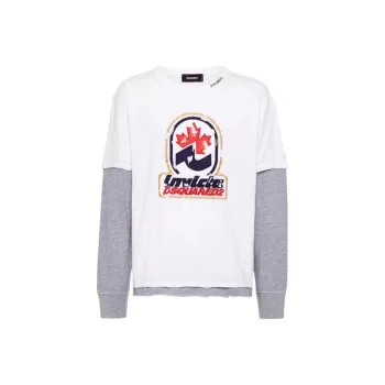 DSQUARED 2 Destroyed Invicta Long Sleeved T Shirt