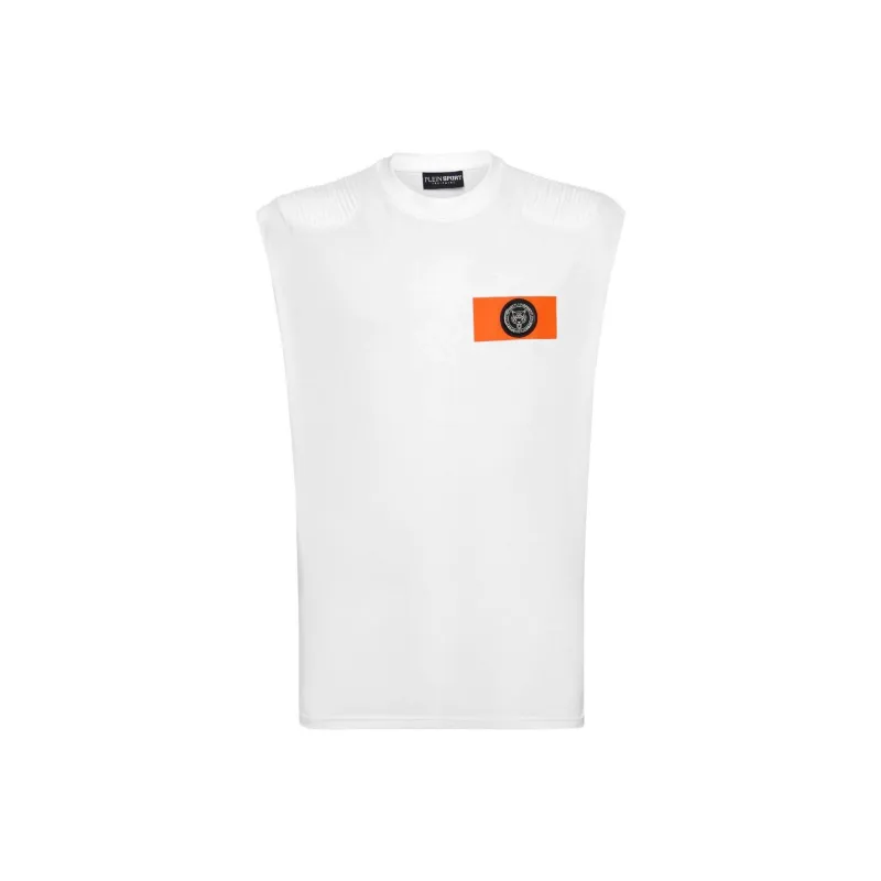 PLEIN SPORT Logo Patch Sleeveless T shirt-0
