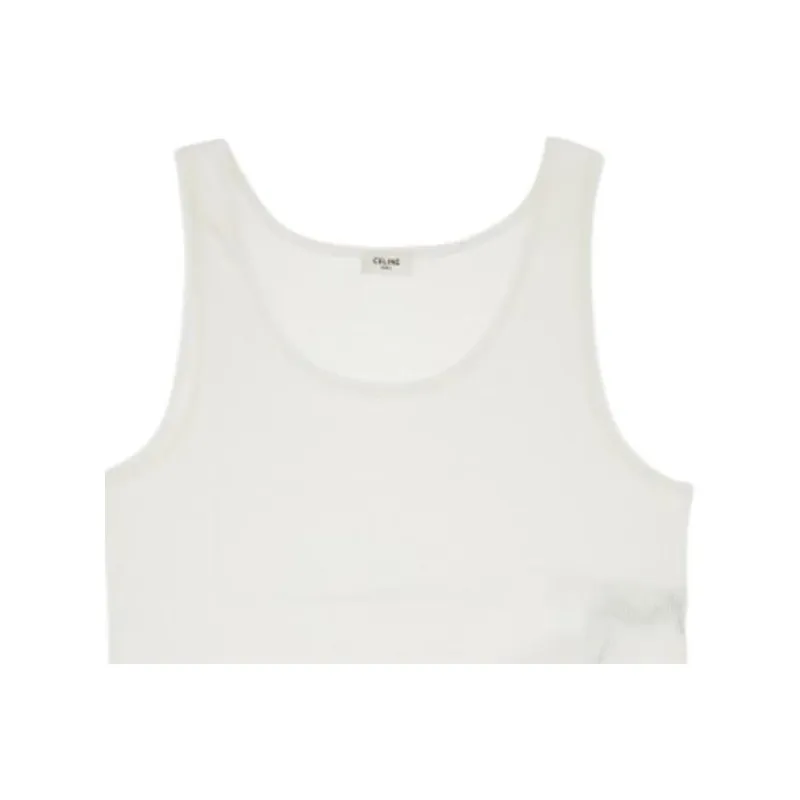 CELINE Triomphe Tank Top In Silk Jersey-1