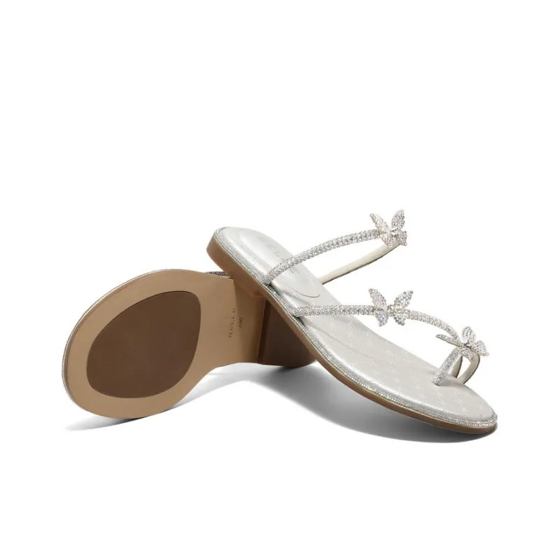 BELLE Slide Slippers Women's Silver-4