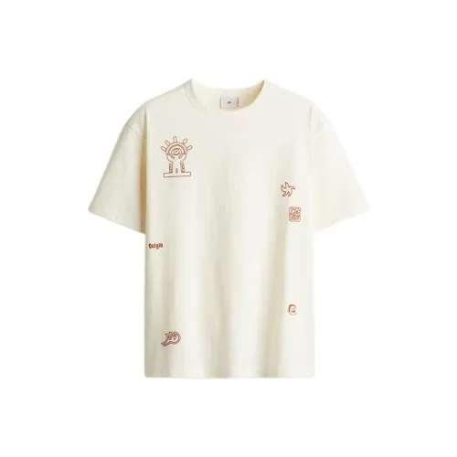 H&M New Year T Shirts Men Cream/Origin