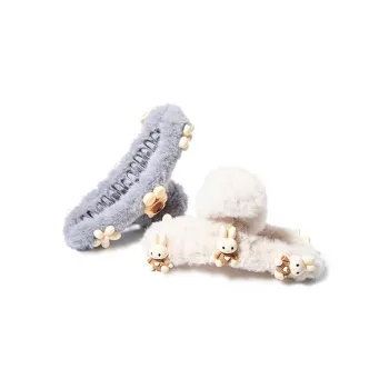 BAIJUAN Plush Hair Clips Women's