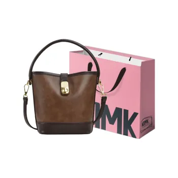 NOMK PU Bucket Bag Handbag Armpit Shoulder Bag Crossbody Bag Regular Women's Dark Coffee/Light Coffee/Brown/Mud