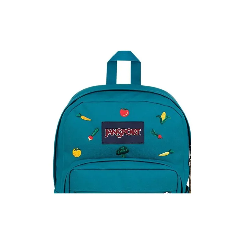 JanSport Cordura® Fabric With Suede Backpack Unisex Dark Blue Embroidery-4