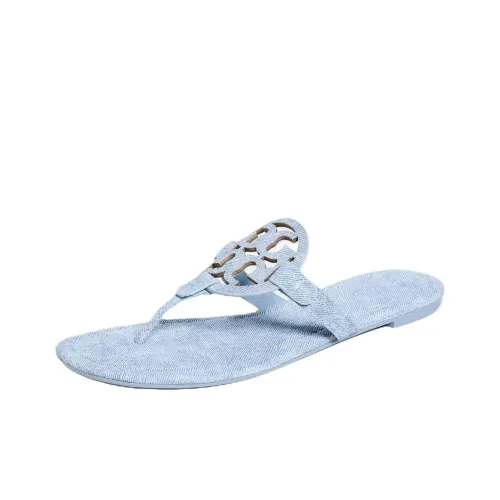 TORY BURCH Miller Rubber Sole Slip Resistant Flip Flops Women's Blue