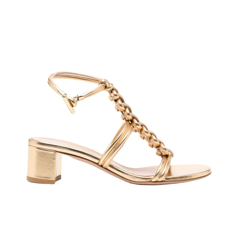 GIANVITO ROSSI Capua Roman Sandals 4.5cm Women's Gold-1