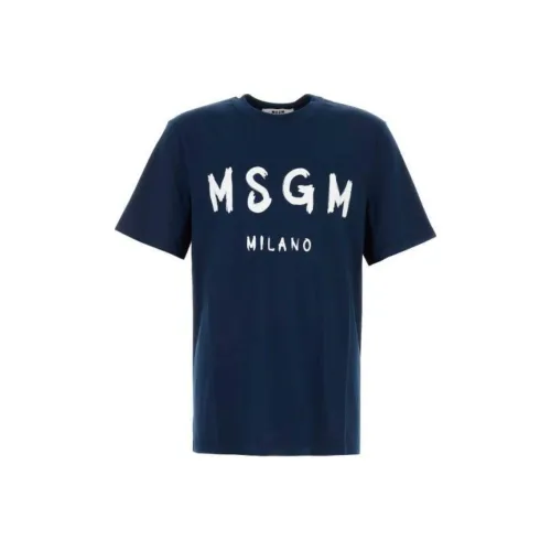 MSGM Logo Printed Crewneck T Shirt