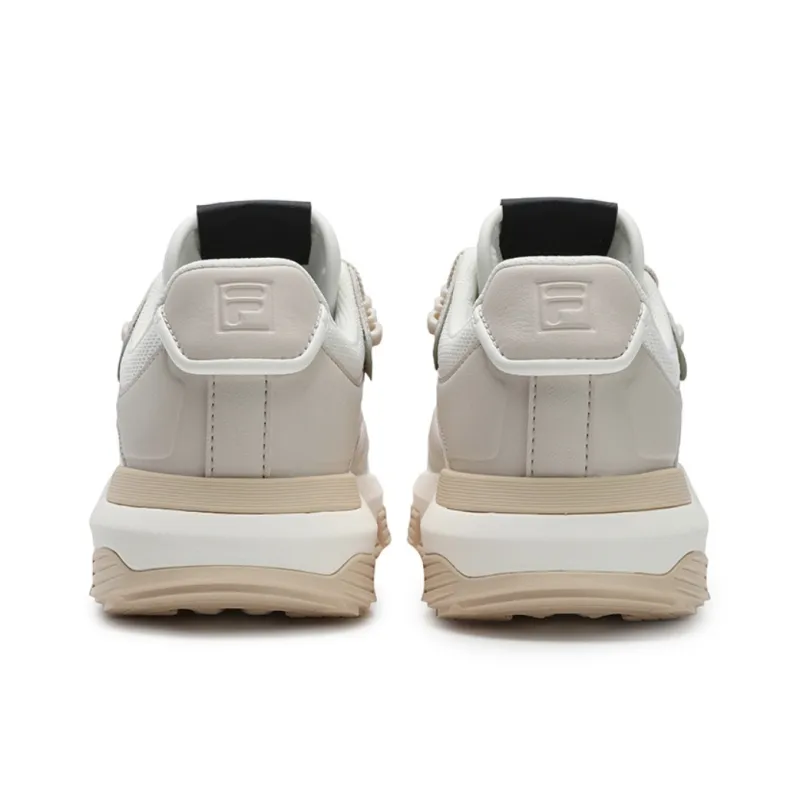 FILA Pioneer Series Anti Slip Wear Resistant Low Top Running Shoes Women's Milk White Brown-3